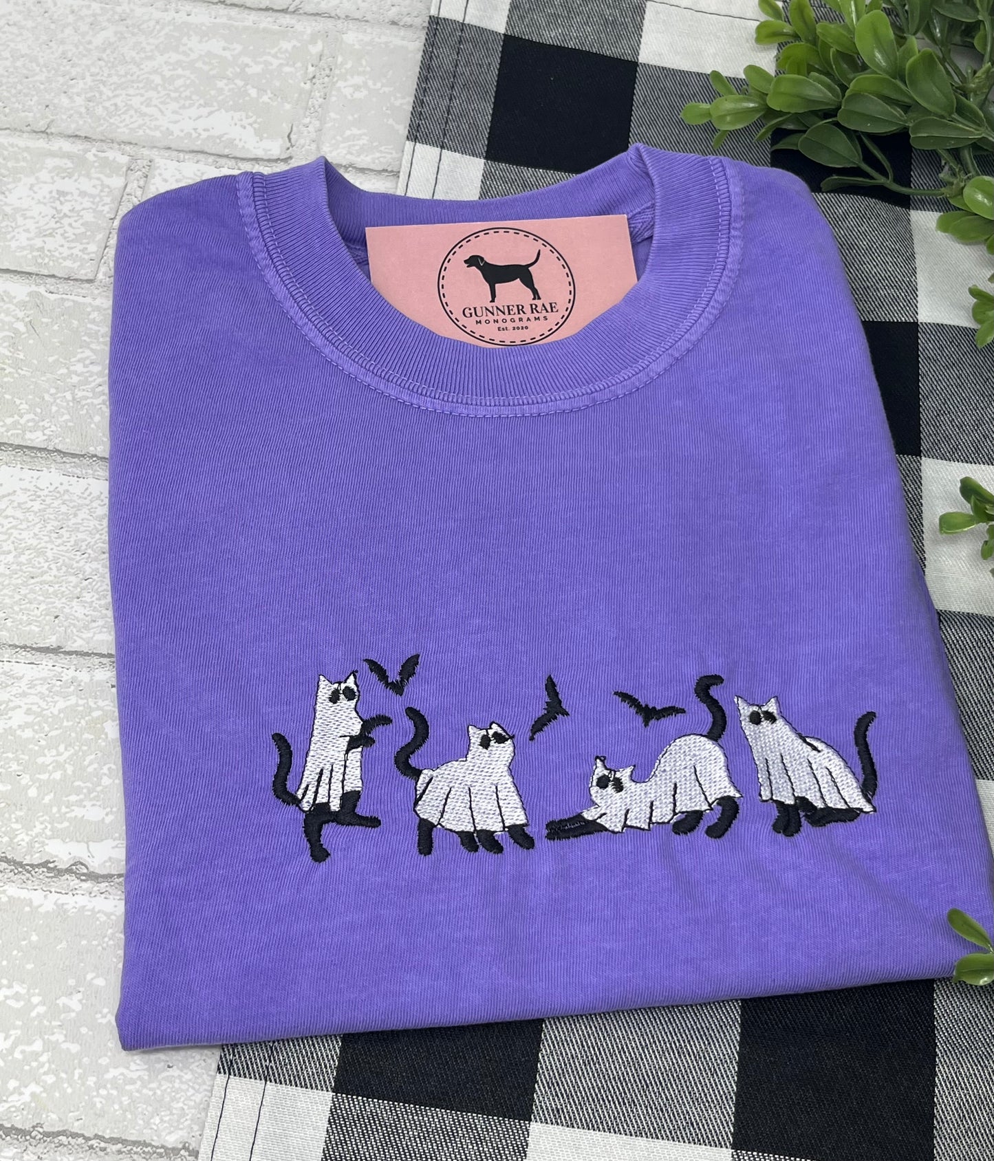 CAT GHOSTS Embroidered T-shirt or Sweatshirt