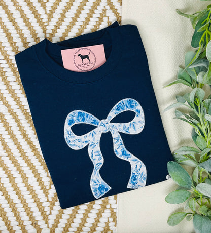BOW Applique Embroidered T-shirt or Sweatshirt