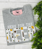 HERE FOR THE BEER Applique Embroidered T-shirt or Sweatshirt