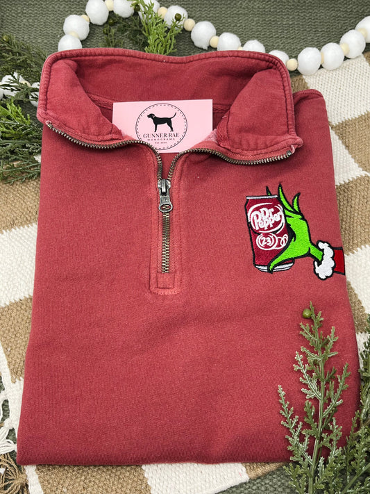 GREEN MONSTER DR. SODA 1/4 ZIP Sweatshirt