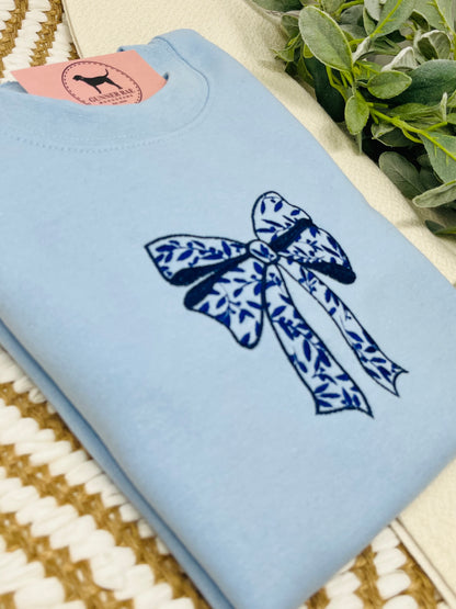 FLORAL BOW Embroidered T-shirt or Sweatshirt