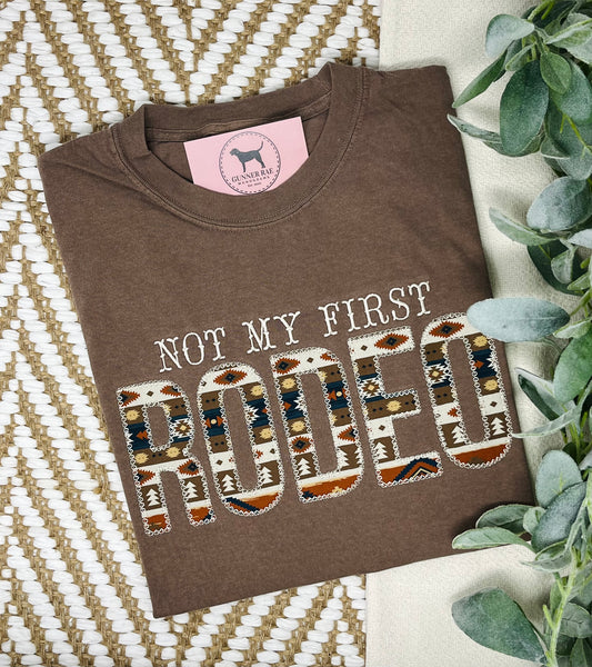 NOT MY FIRST RODEO Applique Embroidered T-shirt or Sweatshirt