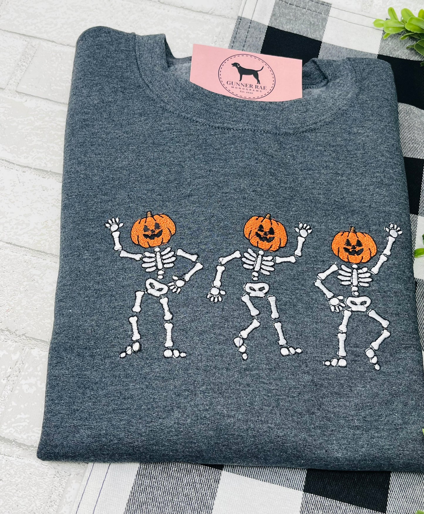 DANCING SKELETONS Embroidered T-shirt or Sweatshirt