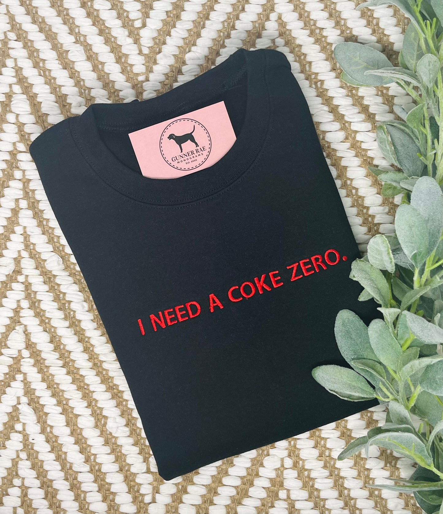 I NEED A SODA ZERO Custom Embroidered T-shirt or Sweatshirt