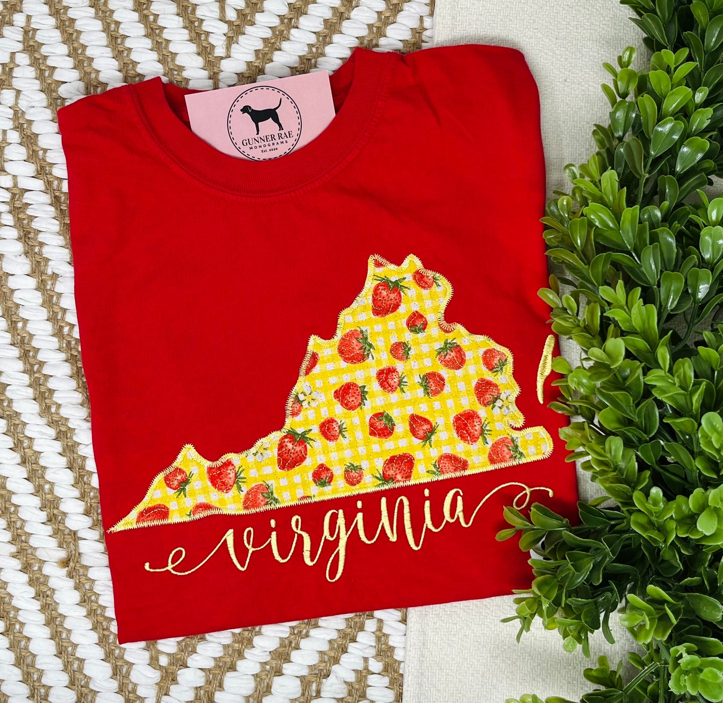 Virginia Strawberry Applique T-shirt or Sweatshirt
