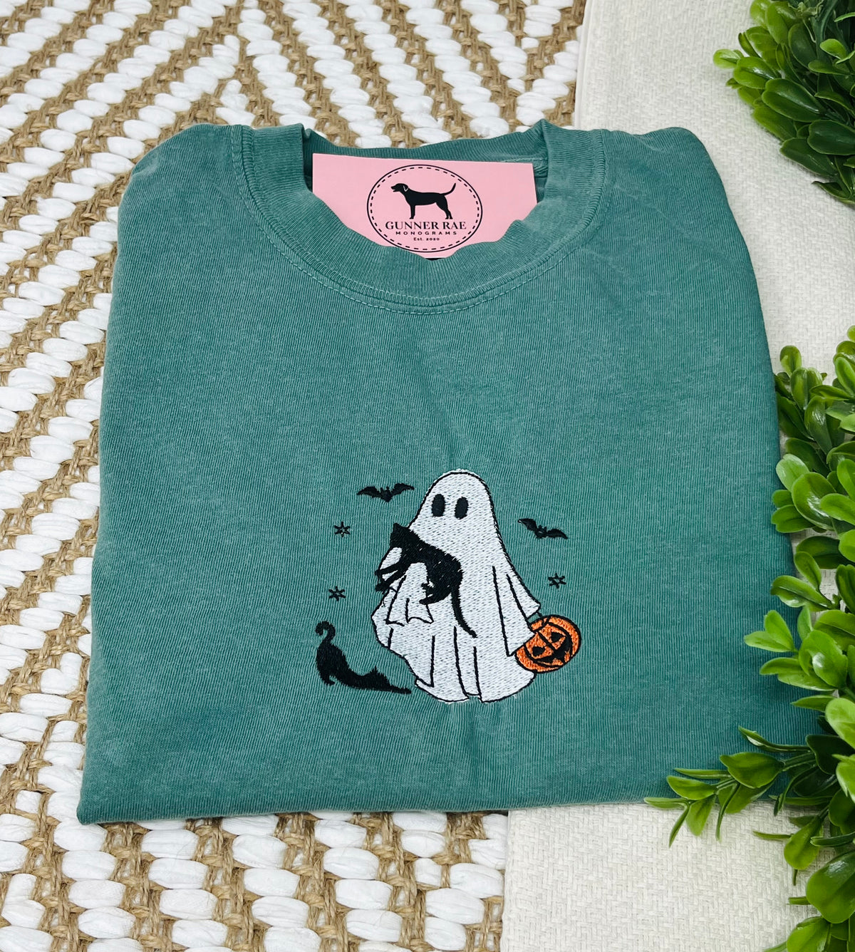 GHOST WITH CATS Embroidered T-shirt or Sweatshirt