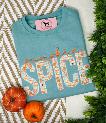 PUMPKIN SPICE Applique Embroidered T-shirt or Sweatshirt