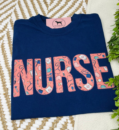 NURSE Applique T-shirt or Sweatshirt