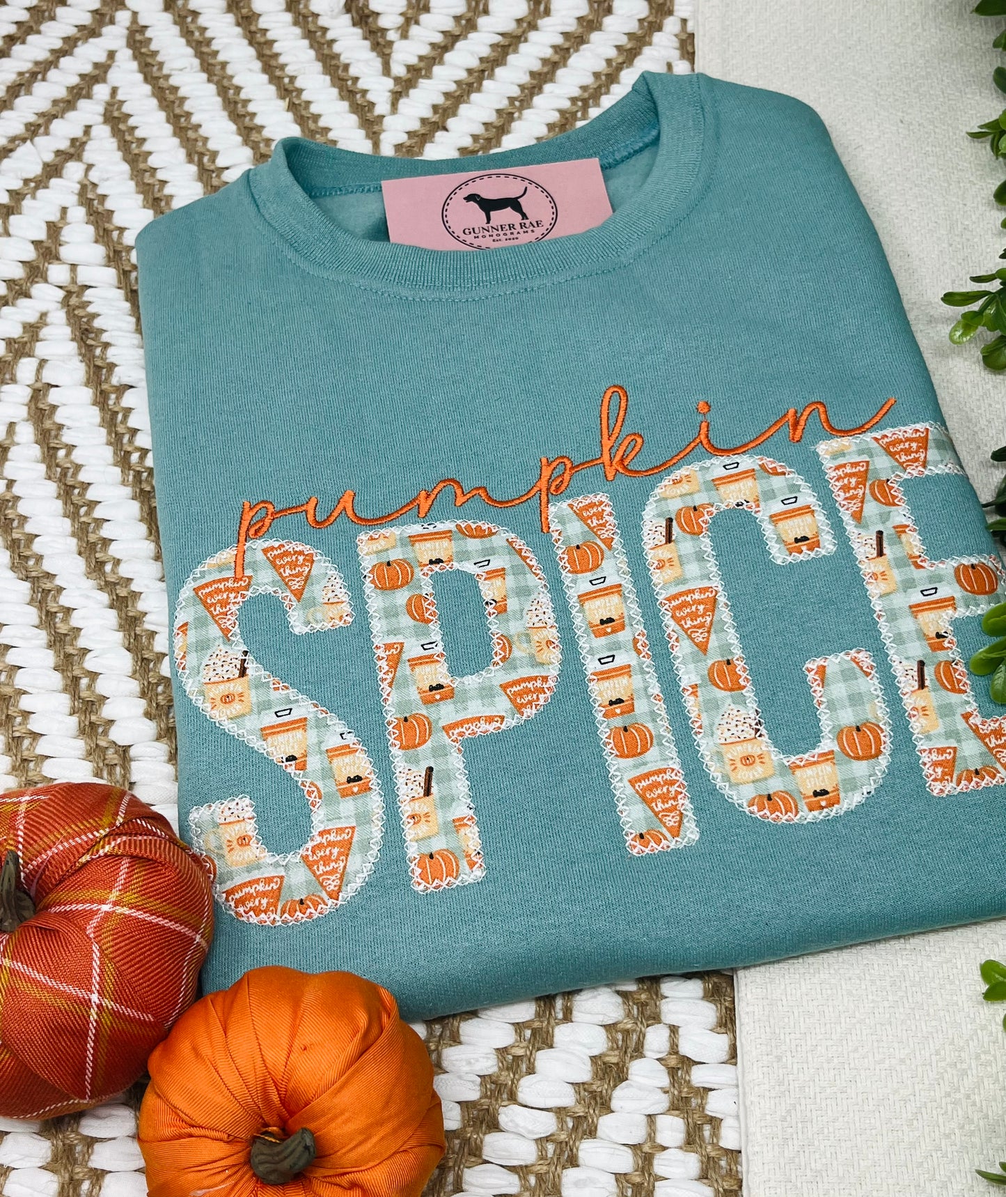 PUMPKIN SPICE Applique Embroidered T-shirt or Sweatshirt