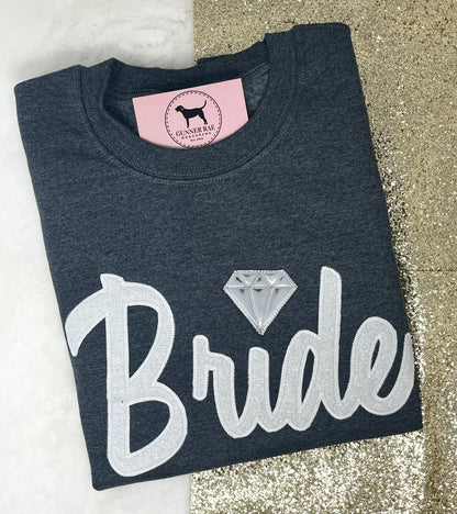 BRIDE DIAMOND Custom Applique Embroidered T-shirt or Sweatshirt