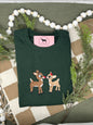 CHRISTMAS DEER Embroidered T-shirt or Sweatshirt
