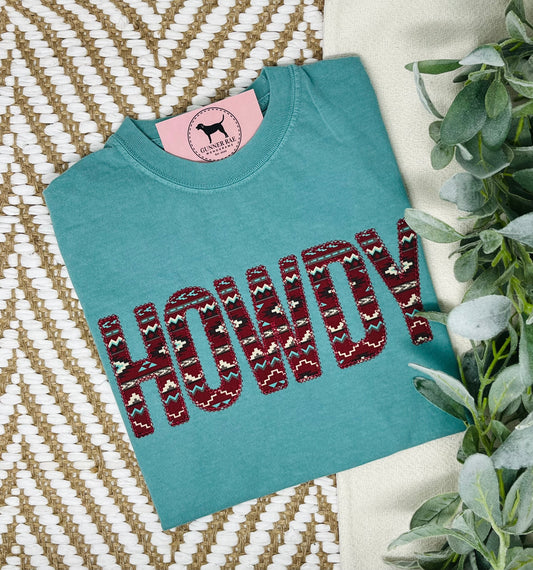 HOWDY Applique Embroidered T-shirt or Sweatshirt