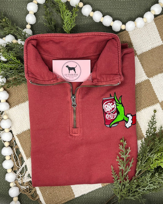 GREEN MONSTER DR. SODA 1/4 ZIP Sweatshirt