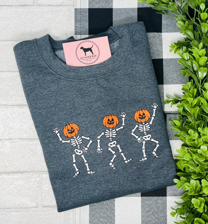 DANCING SKELETONS Embroidered T-shirt or Sweatshirt