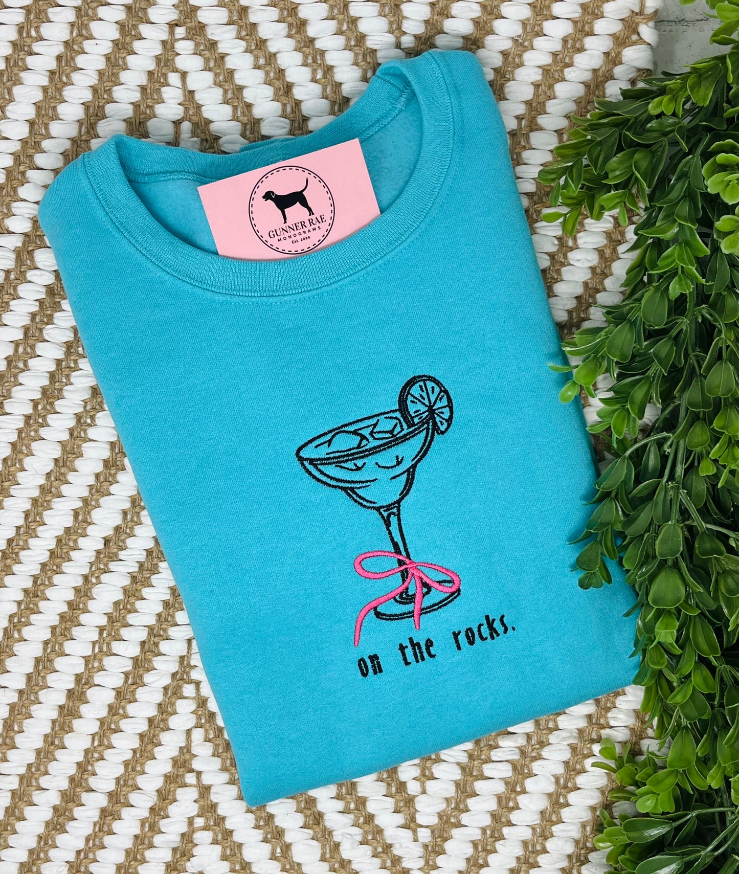 ON THE ROCKS MARGARITA Embroidered T-shirt or Sweatshirt