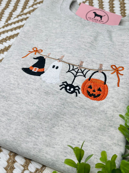 HALLOWEEN CLOTHESLINE Embroidered T-shirt or Sweatshirt