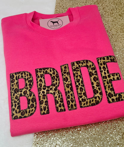 BRIDE Custom Applique Embroidered T-shirt or Sweatshirt