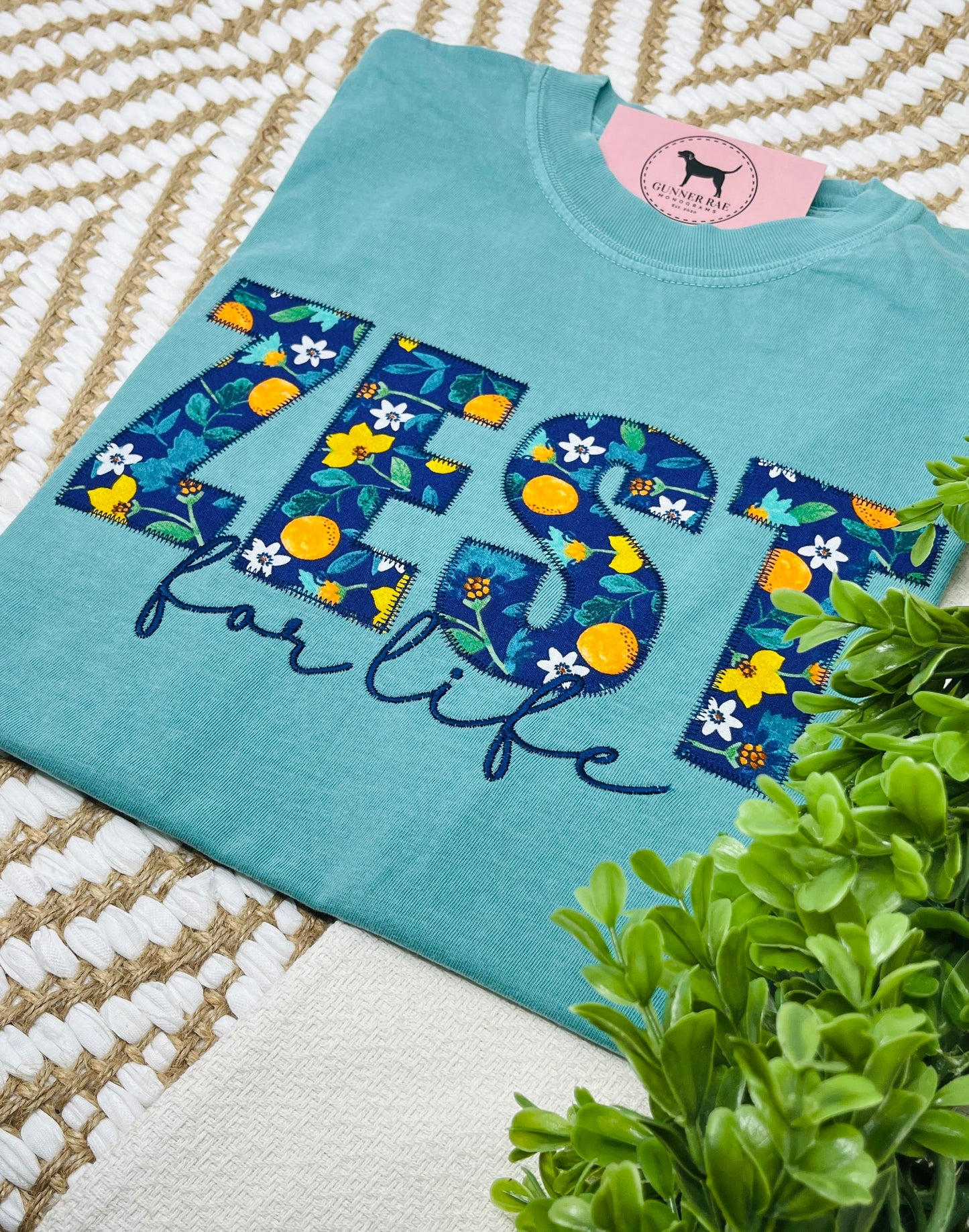 Zest for Life Applique T-shirt or Sweatshirt