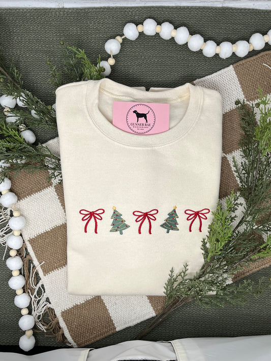 TREE BOWS Embroidered T-shirt or Sweatshirt