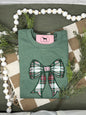 PLAID APPLIQUE BOW Embroidered T-shirt or Sweatshirt