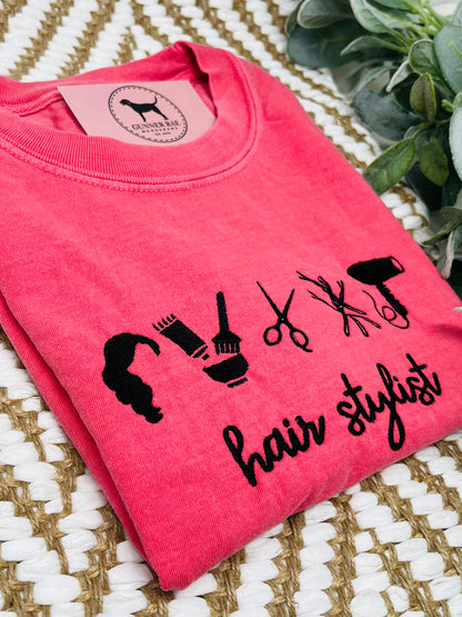 HAIR STYLIST Embroidered T-shirt or Sweatshirt
