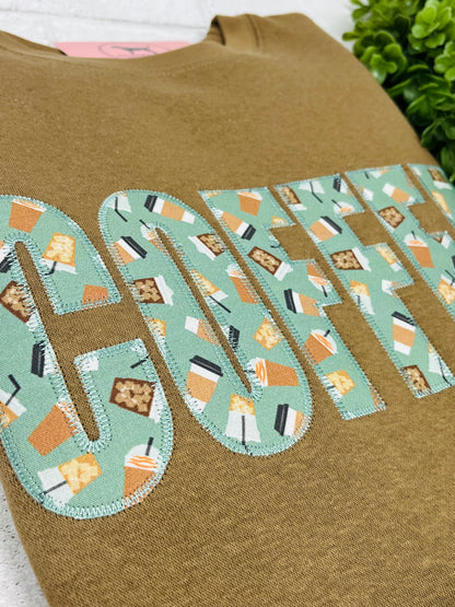 COFFEE Appliqué Embroidered T-shirt or Sweatshirt