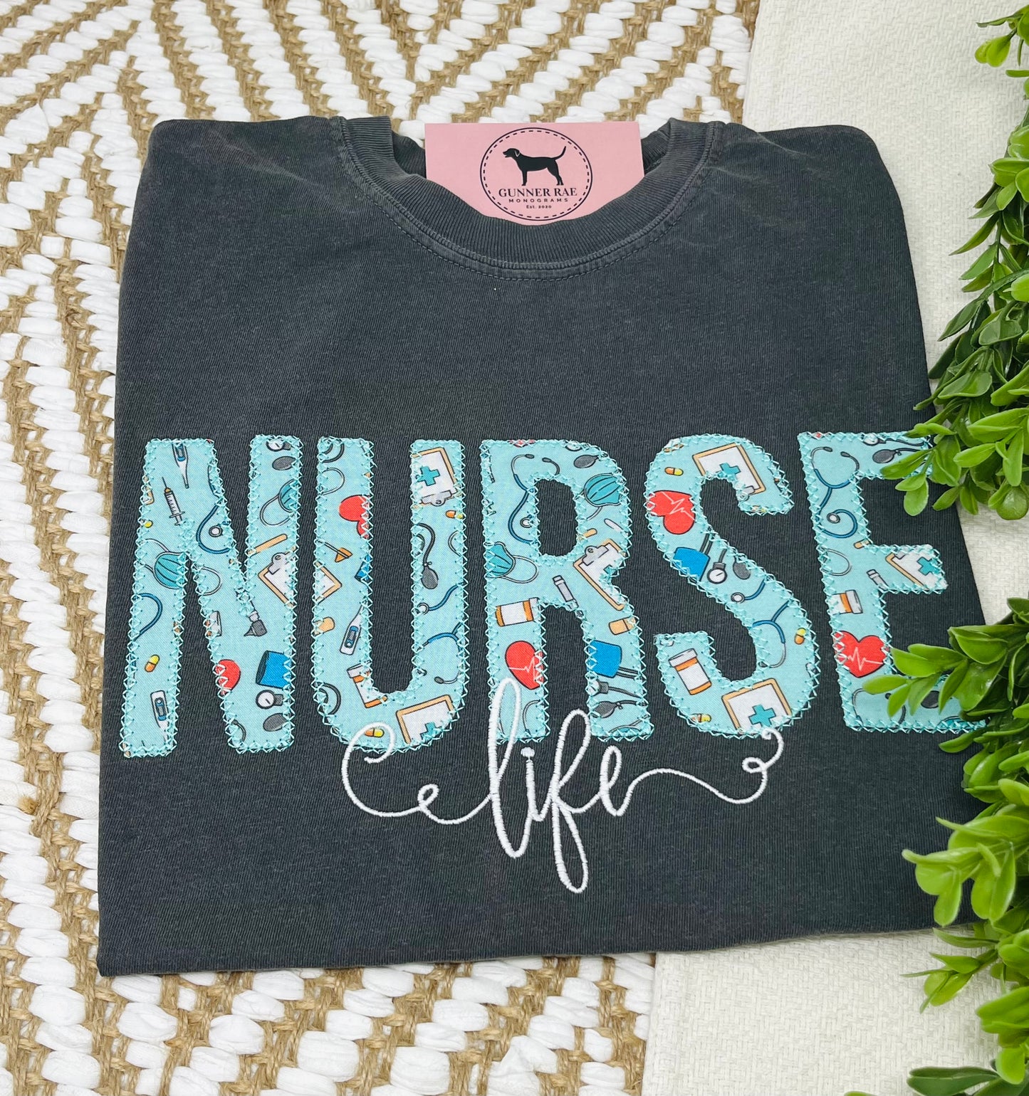 NURSE LIFE Applique T-shirt or Sweatshirt