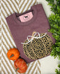 LEOPARD BOW PUMPKIN Applique Embroidered T-shirt or Sweatshirt