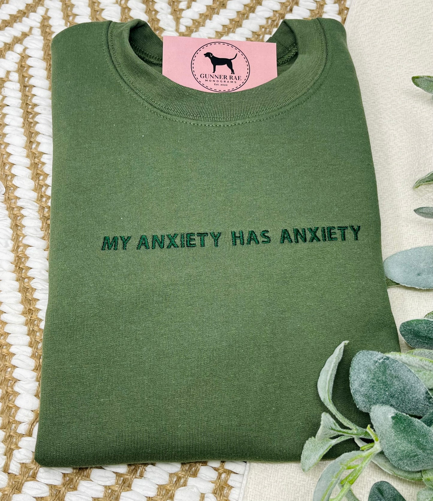 MY ANXIETY HAS ANXIETY Custom Embroidered T-shirt or Sweatshirt