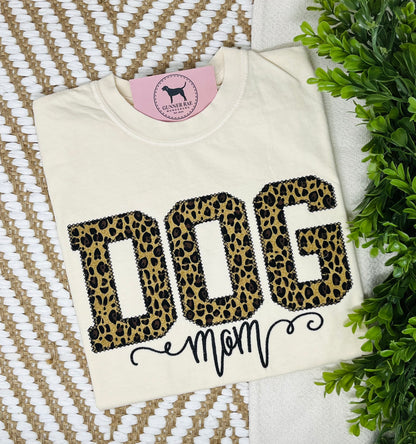 DOG MOM Applique Embroidered T-shirt or Sweatshirt
