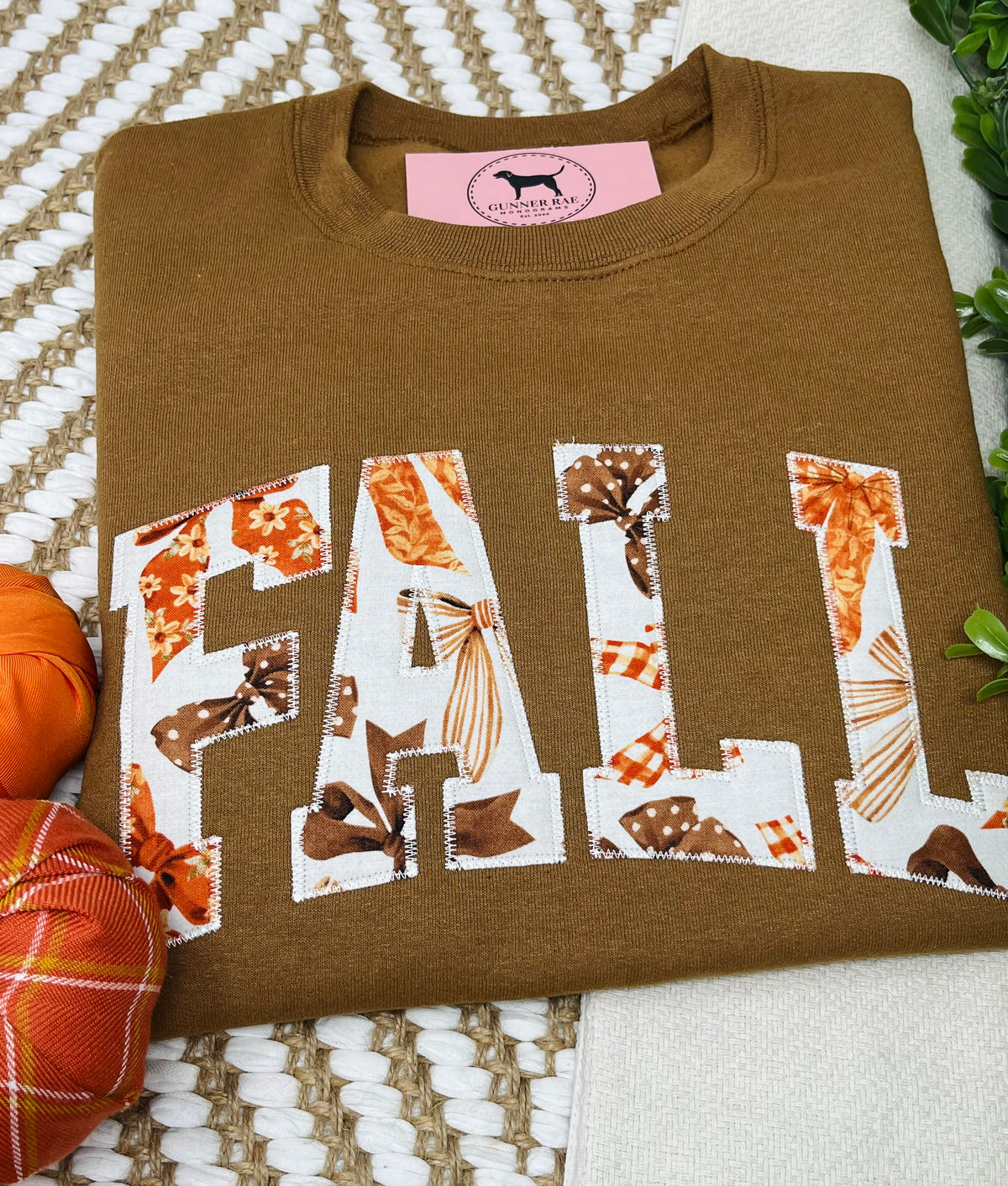 FALL BOWS Applique Embroidered T-shirt or Sweatshirt