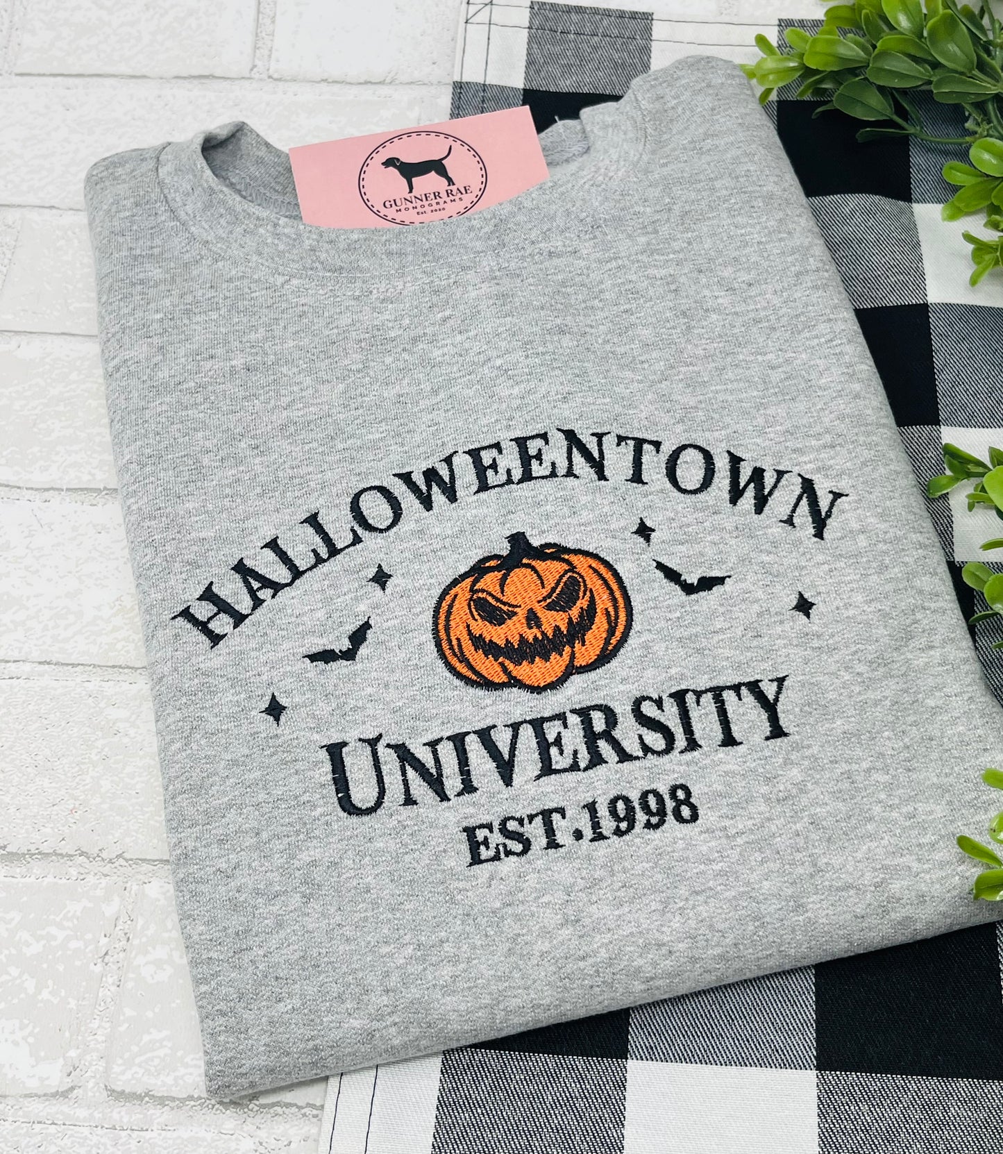 H@LLOWEENT0WN Embroidered T-shirt or Sweatshirt