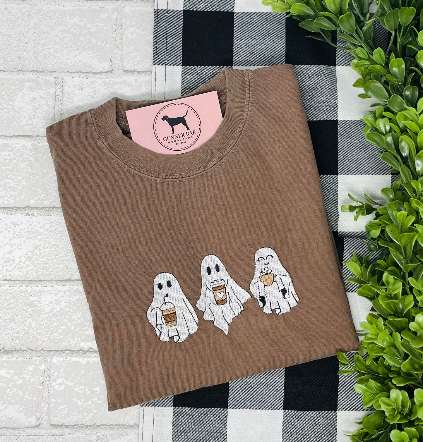 COFFEE GHOST TRIO Embroidered T-shirt or Sweatshirt
