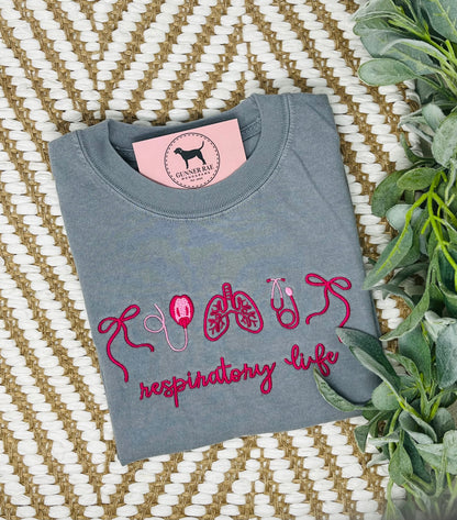 RESPIRATORY LIFE Embroidered T-shirt or Sweatshirt