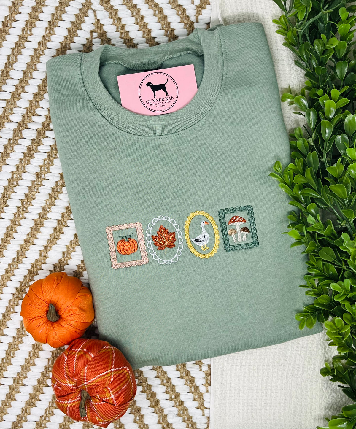 FALL STAMPS Embroidered T-shirt or Sweatshirt