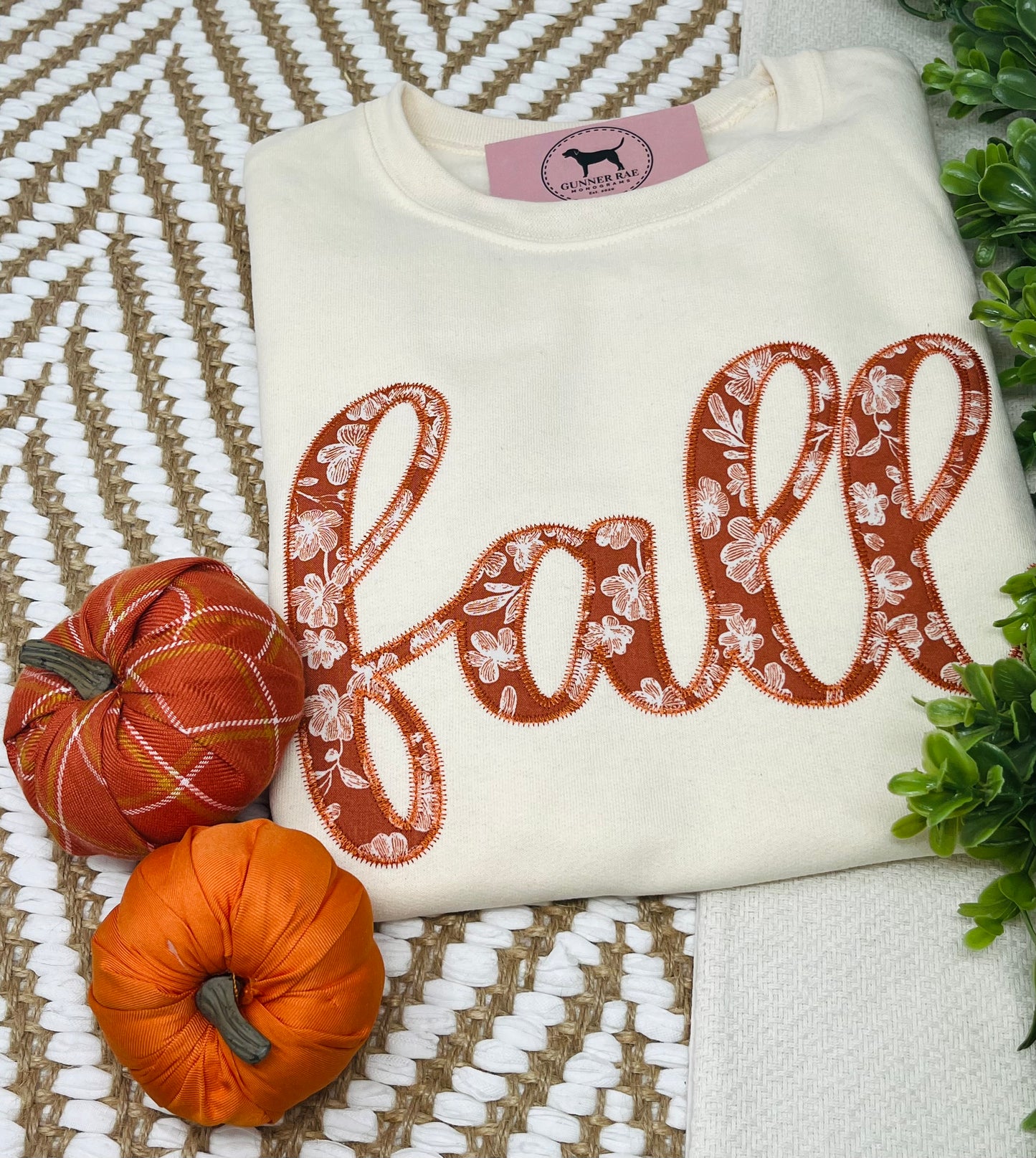FALL FLORAL Applique Embroidered T-shirt or Sweatshirt