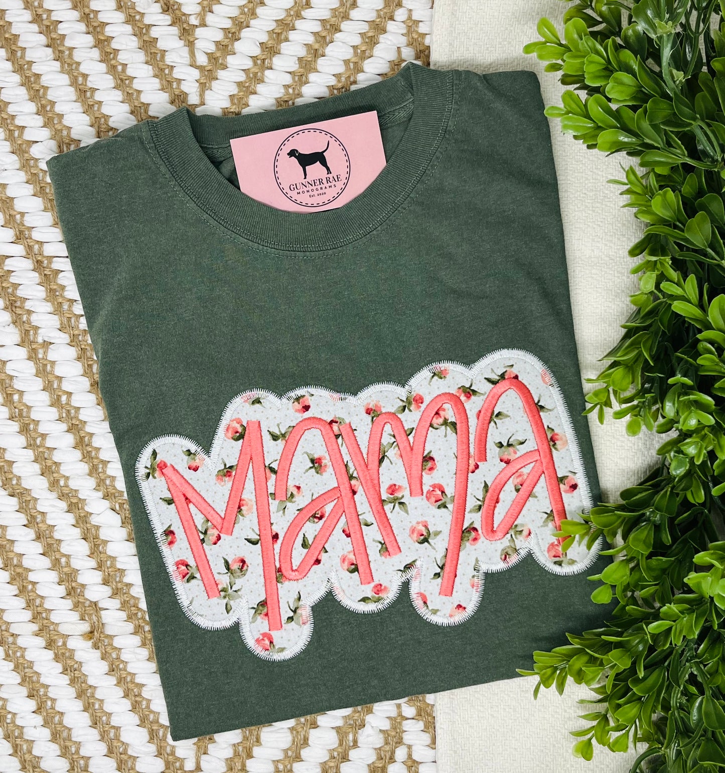 MAMA Applique Embroidered T-shirt or Sweatshirt (outline)