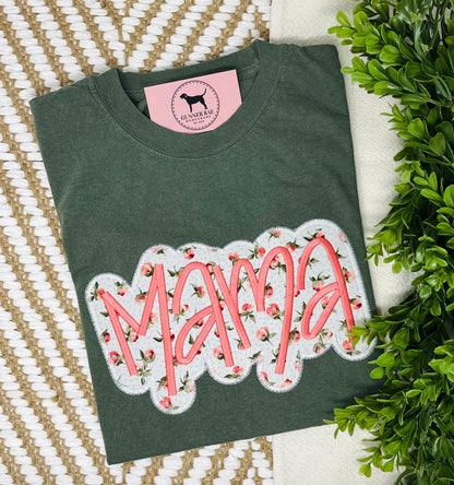 MAMA Applique Embroidered T-shirt or Sweatshirt (outline)