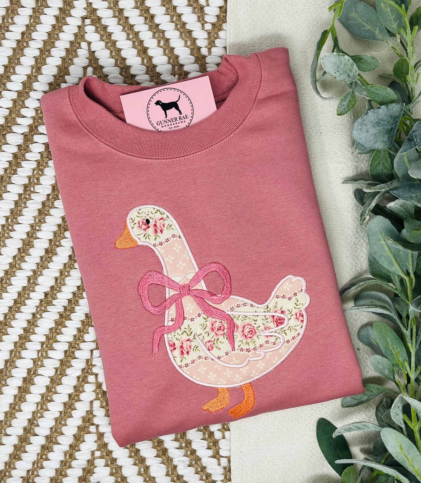 GOOSE APPLIQUE Custom Embroidered T-shirt or Sweatshirt