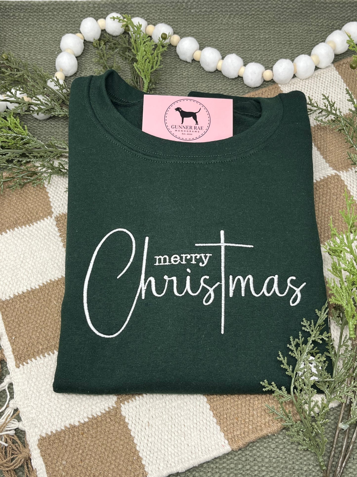 MERRY CHRISTMAS Embroidered T-shirt or Sweatshirt