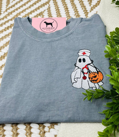 NURSE GHOST Embroidered T-shirt or Sweatshirt