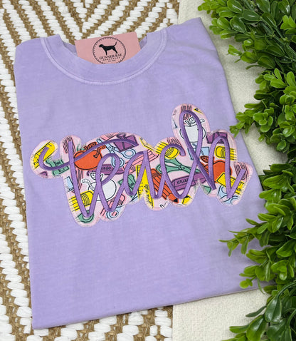 TEACH Applique T-shirt or Sweatshirt (outline design)