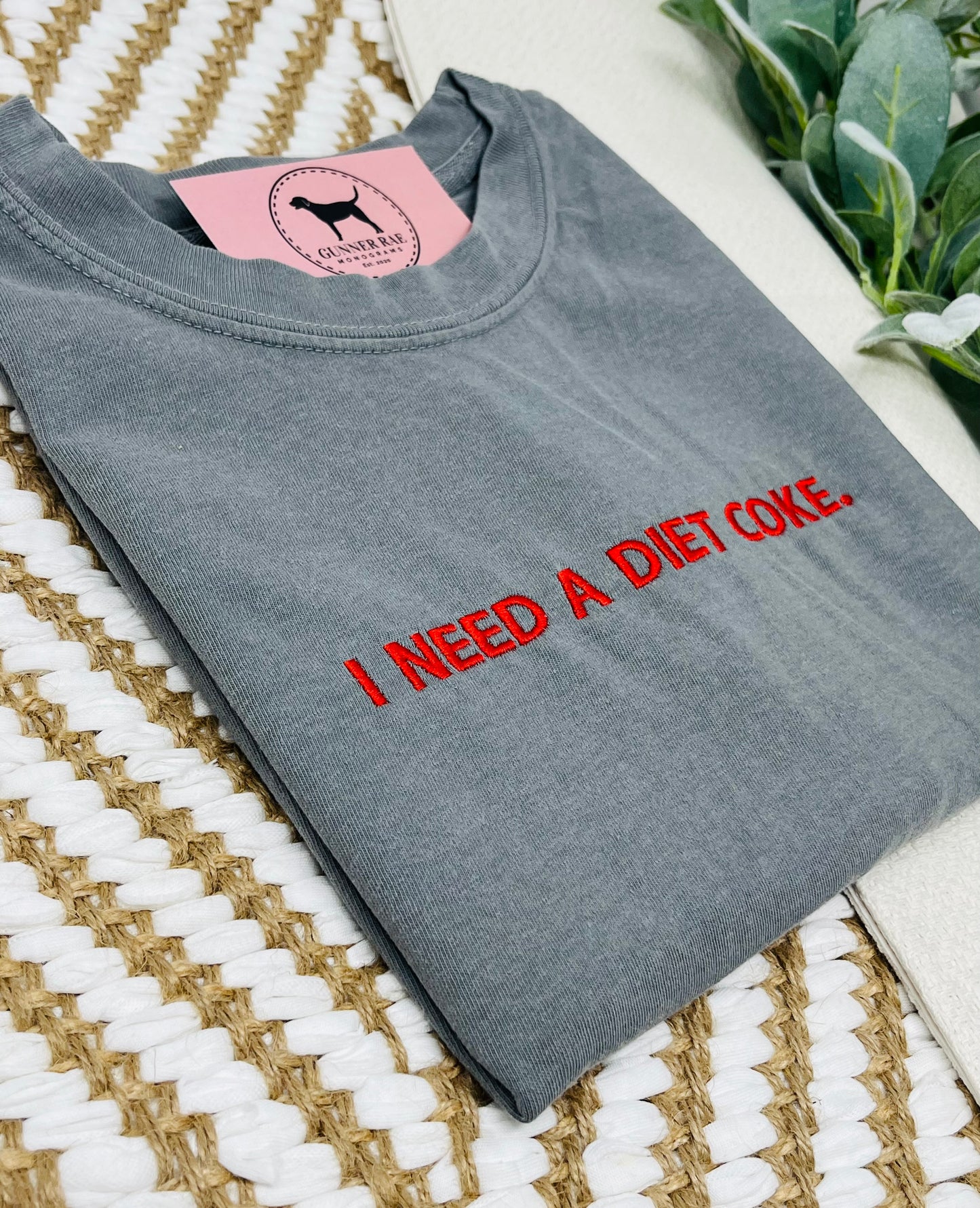 I NEED A DIET SODA Custom Embroidered T-shirt or Sweatshirt