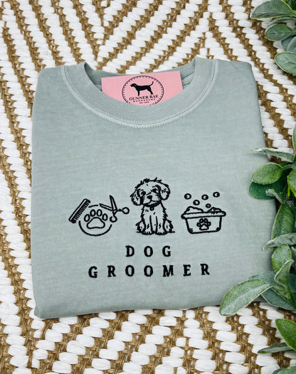 DOG GROOMER Embroidered T-shirt or Sweatshirt
