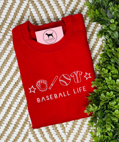 BASEBALL LIFE Embroidered T-shirt or Sweatshirt