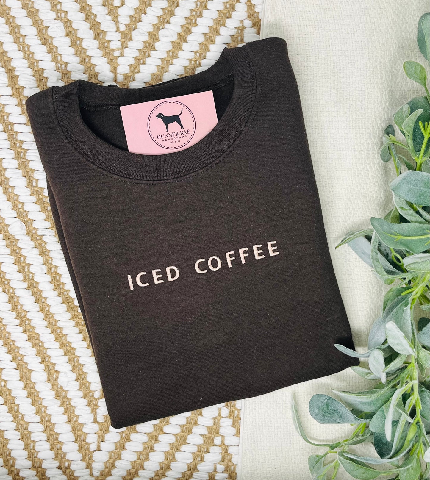 ICED COFFEE Custom Embroidered T-shirt or Sweatshirt