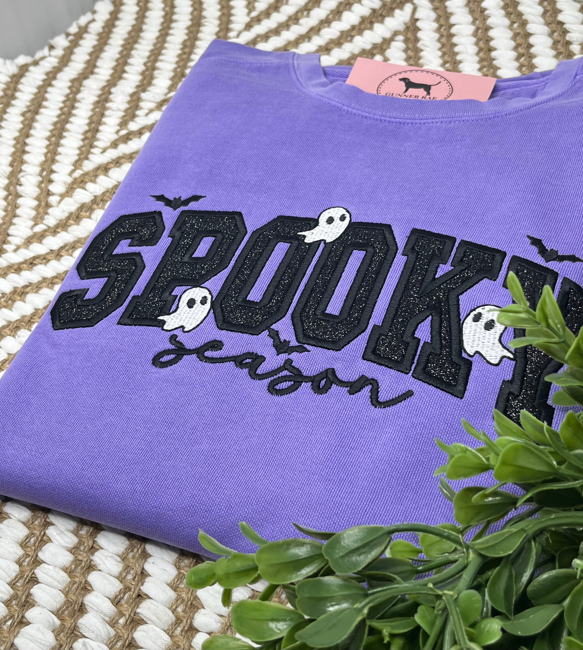 SPOOKY SEASON GLITTER Applique Embroidered T-shirt or Sweatshirt