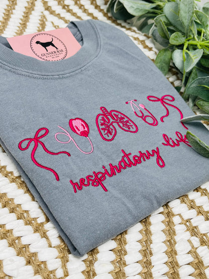 RESPIRATORY LIFE Embroidered T-shirt or Sweatshirt