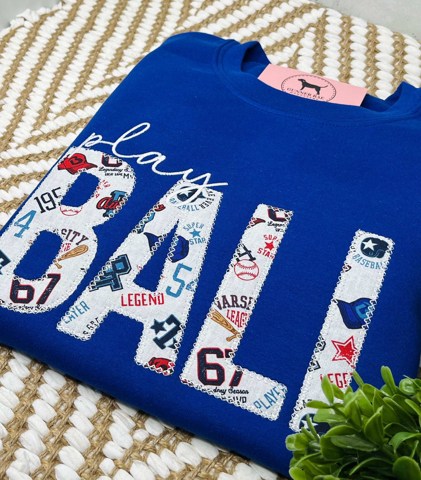 PLAY BALL APPLIQUE Embroidered T-shirt or Sweatshirt