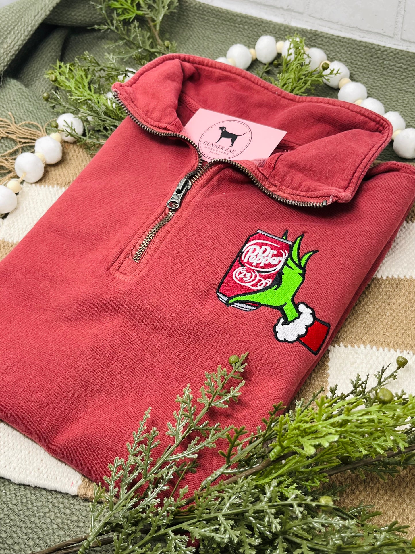 GREEN MONSTER DR. SODA 1/4 ZIP Sweatshirt